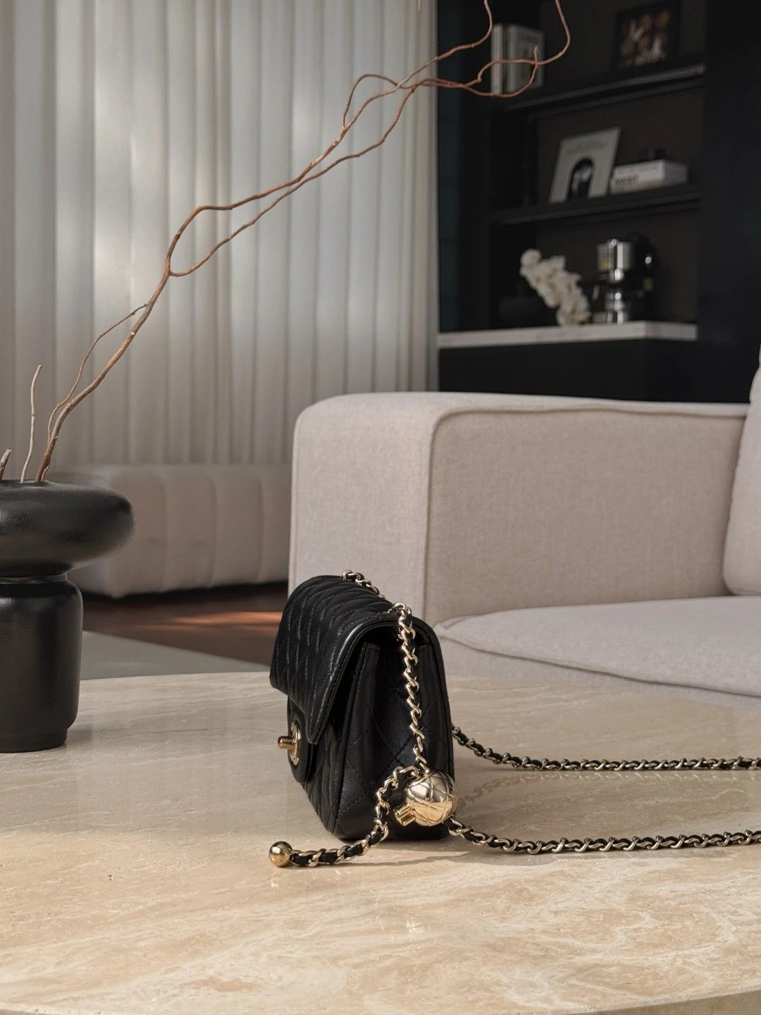 IMG_2710 CHANEL Classic Flap CF with Light Gold Ball Charm – 20cm - 图片 3