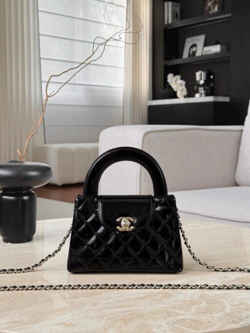 CHANEL Mirror calfskin Kelly Handle Bag