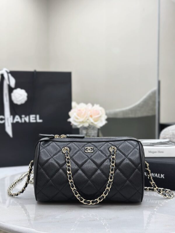 CHANEL 25P Caviar Leather Bowling Bag