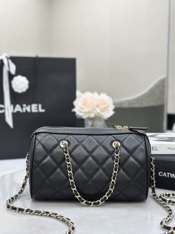 CHANEL 25P Caviar Leather Bowling Bag