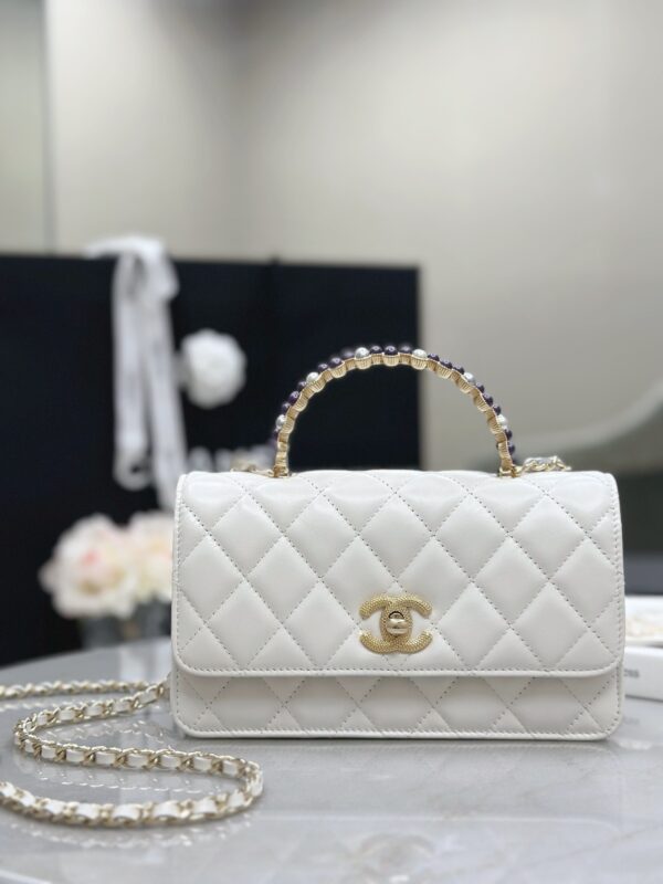 CHANEL Pearl-Embellished WOC Flap Bag