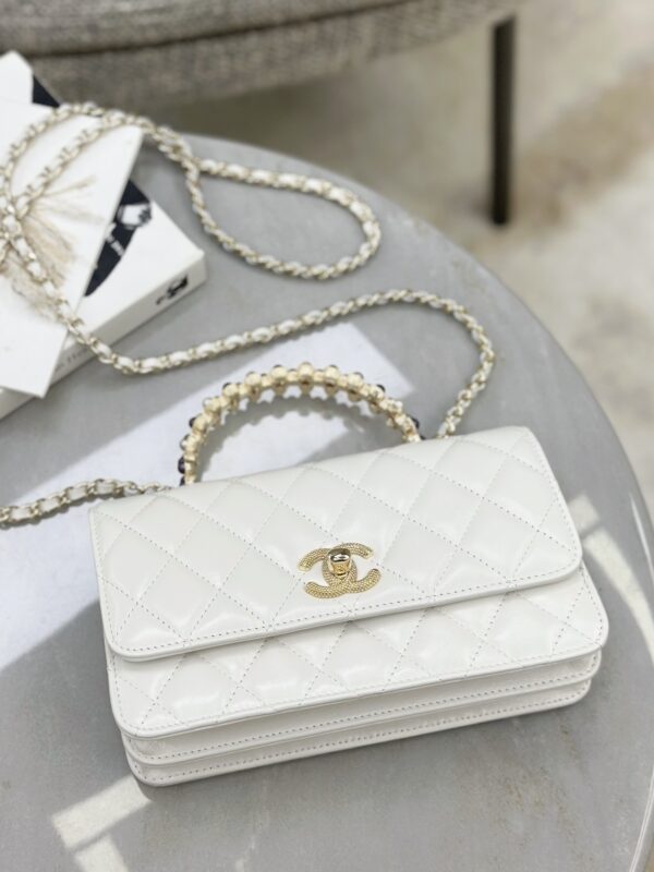 CHANEL Pearl-Embellished WOC Flap Bag