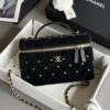 CHANEL Vanity with Chain Velvet Diamanté