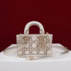 DIOR Lambskin Pearl Embroidered Micro Lady D-Joy Gold