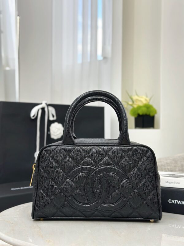 CHANEL Vintage Matelassé Mini Boston Handbag