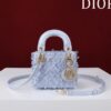 dior lady dior mirco ice crystal blue embroidered beaded bag
