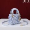 dior lady dior mirco ice crystal blue embroidered beaded bag