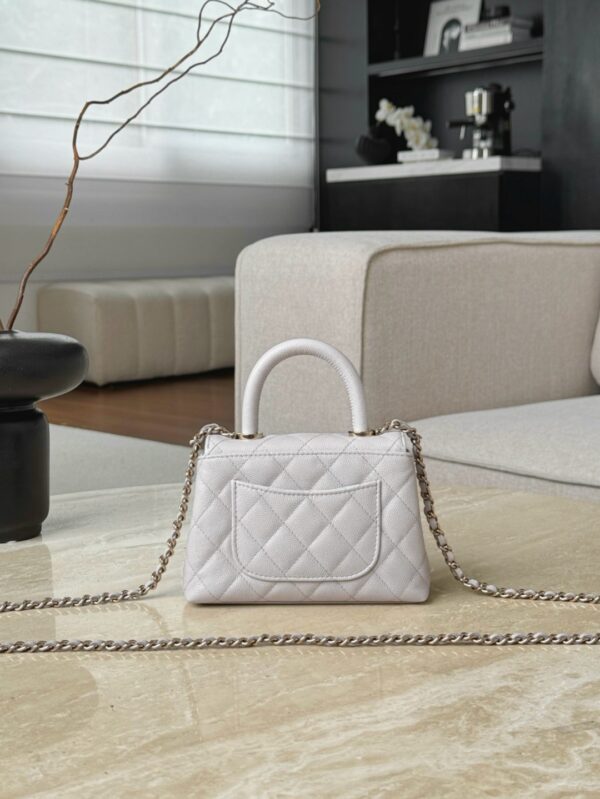 CHANEL Mirco Cocohandle Grained Calfskin – Light Grey