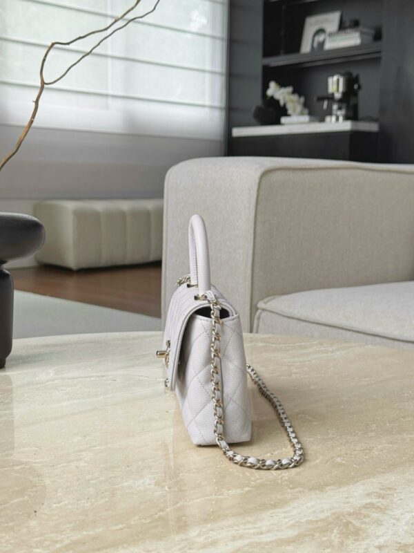 CHANEL Mirco Cocohandle Grained Calfskin – Light Grey