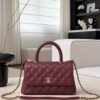 chanel 24a flap bag with top coco small handle grained calfskin