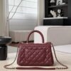 CHANEL 24A Flap Bag with Top COCO Small Handle Grained Calfskin