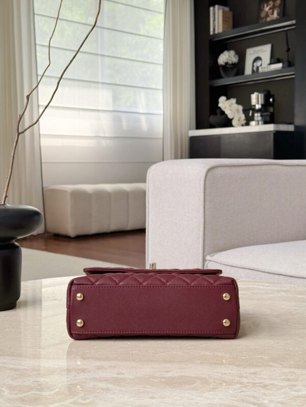 CHANEL 24A Flap Bag with Top COCO Small Handle Grained Calfskin