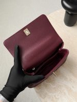 chanel 24a flap bag with top coco small handle grained calfskin