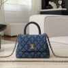 CNANEL Clutch with chain Washed Denim