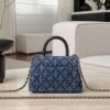 CNANEL Clutch with chain Washed Denim