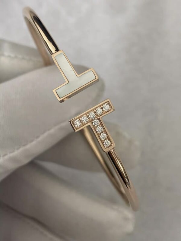 Screenshot Tiffany Double T Narrow Wire Bracelet With Diamond and MOP