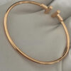 IMG_3765 Tiffany Double T Narrow Wire Bracelet With Diamond and MOP