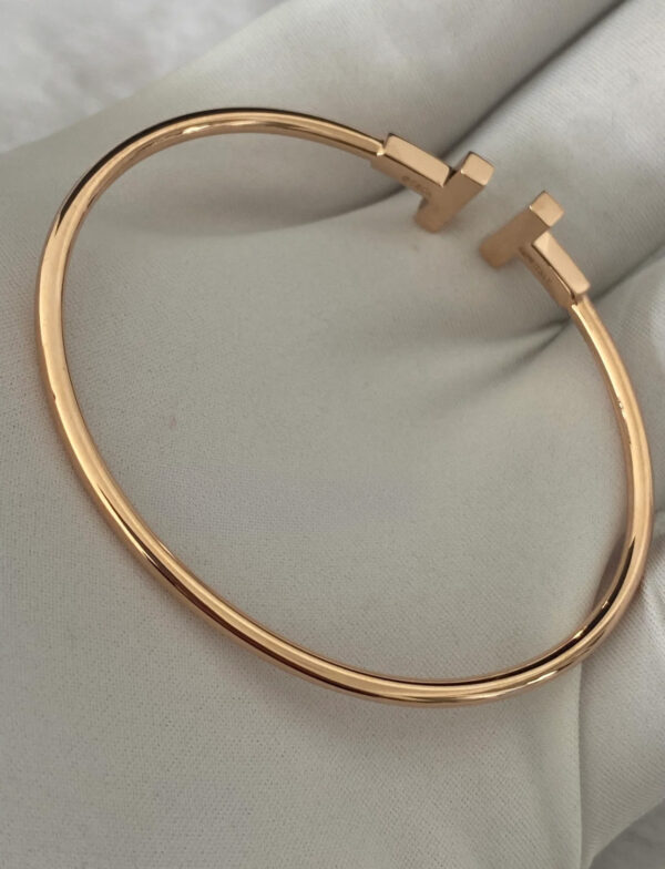 IMG_3765 Tiffany Double T Narrow Wire Bracelet With Diamond and MOP