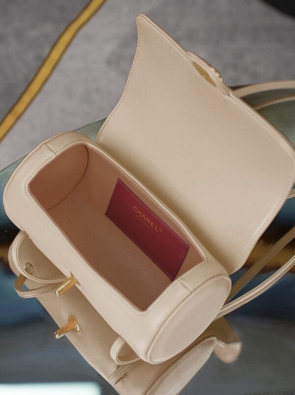 CHANEL Shiny Caviar Preppy Coco Small Bowling Bag