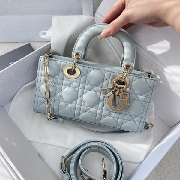 DIOR Small Lady D-joy Lake Blue Cannage Lambskin
