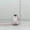 CHANEL Tweed Sequin Quilted Mini Rectangular Flap White Pink