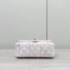 CHANEL Tweed Sequin Quilted Mini Rectangular Flap White Pink