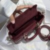 DIOR Small Lady D-Joy Bag Cannage Lambskin Burgundy