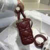 DIOR Small Lady D-Joy Bag Cannage Lambskin Burgundy