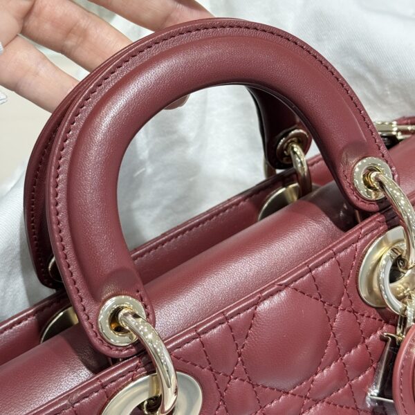 DIOR Small Lady D-Joy Bag Cannage Lambskin Burgundy