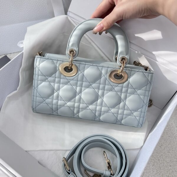 DIOR Small Lady D-joy Lake Blue Cannage Lambskin