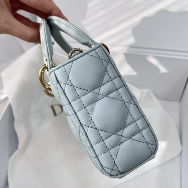 DIOR Small Lady D-joy Lake Blue Cannage Lambskin