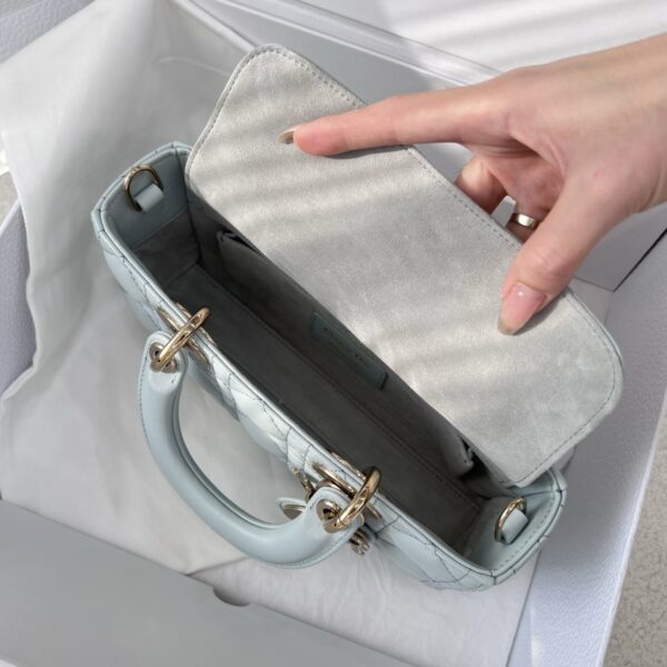 DIOR Small Lady D-joy Lake Blue Cannage Lambskin