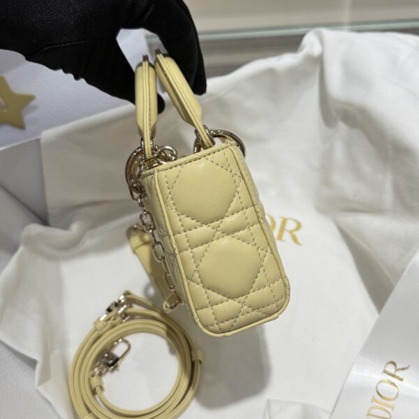 DIOR Micro Lady D-Joy Cannage Lambskin Light Yellow