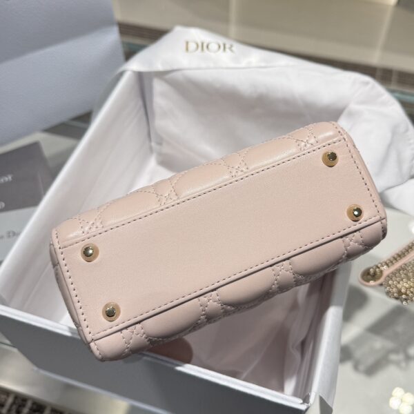 DIOR Mini Lady Dior Bag Cannage Lambskin Powder Pink