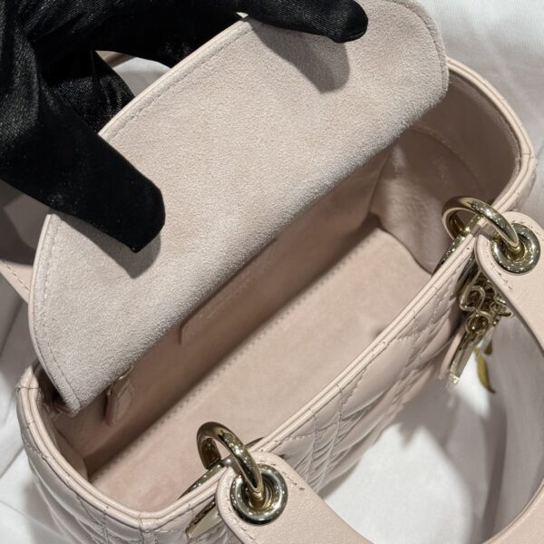 DIOR Mini Lady Dior Bag Cannage Lambskin Powder Pink