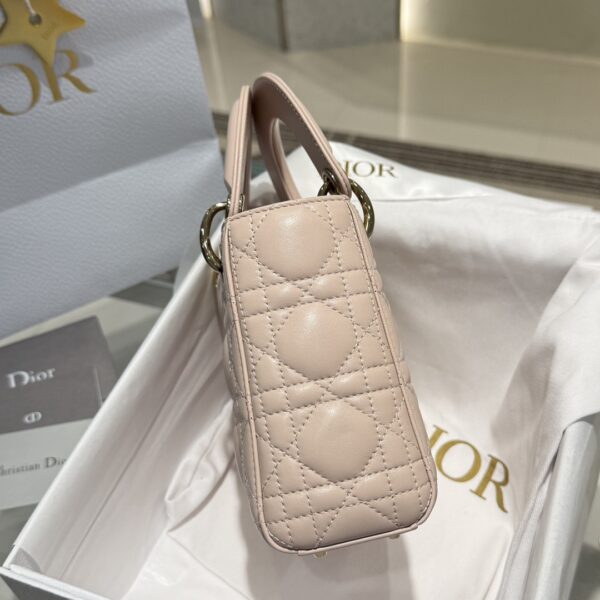 dior mini lady dior bag cannage lambskin powder pink