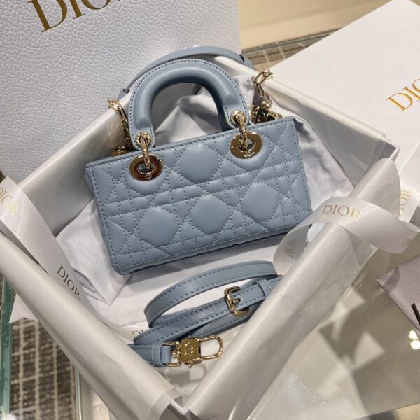DIOR Lady D-Joy Micro Bag Cloud Blue Cannage Lambskin