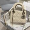 dior mini lady dior cannage lambskin light beige