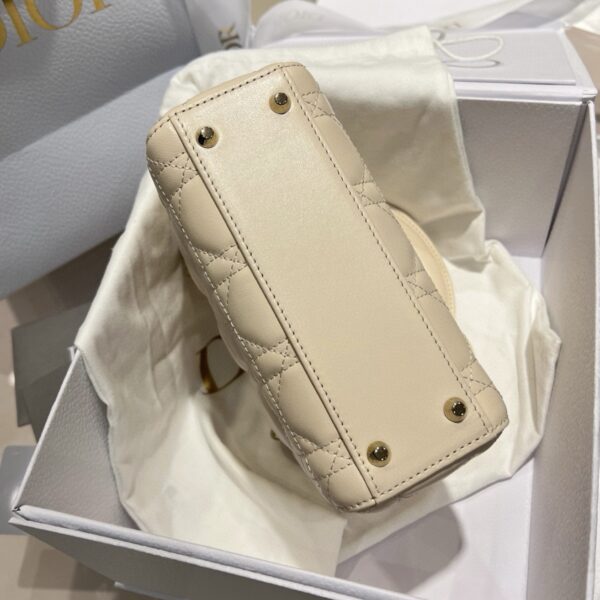 DIOR MINI Lady Dior Cannage Lambskin Light Beige