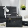 CHANEL 26P Goatskin Quilted Top Handle Slim Vanity With Chain Black