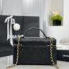 CHANEL 26P Goatskin Quilted Top Handle Slim Vanity With Chain Black