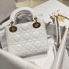 DIOR Mini Lady Dior Bag Latte Pearlescent Cannage Lambskin