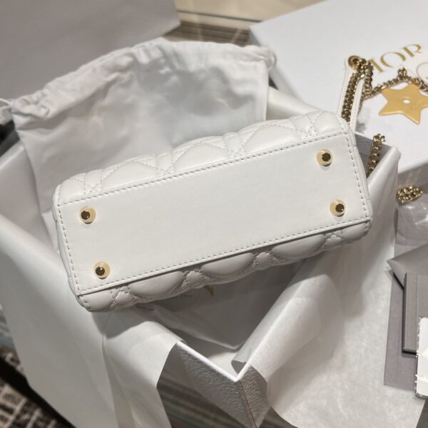 DIOR Mini Lady Dior Bag Latte Pearlescent Cannage Lambskin