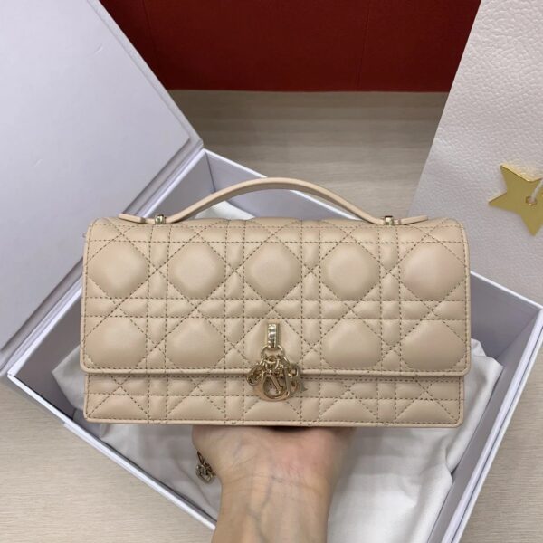 DIOR My Dior Mini Bag Powder Beige Cannage Lambskin