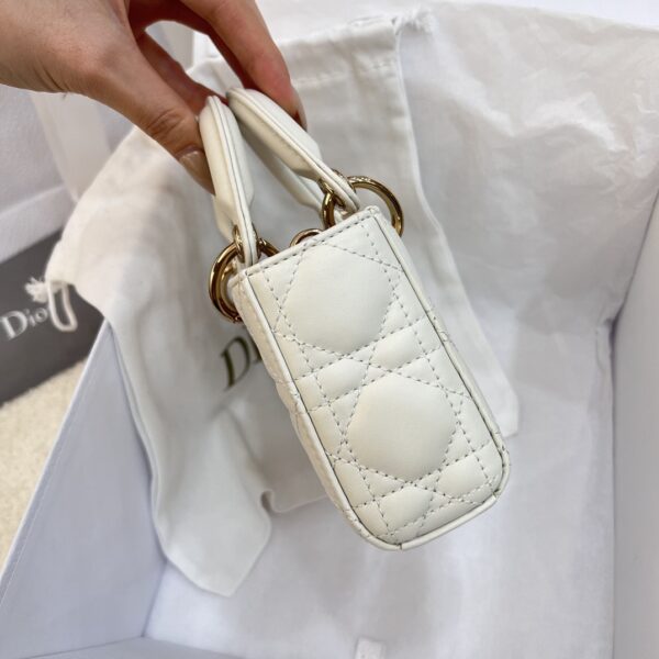 DIOR Micro Lady D-Joy Bag Cannage Lambskin White