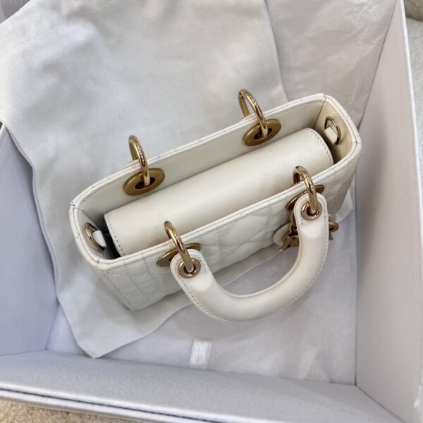 DIOR Micro Lady D-Joy Bag Cannage Lambskin White