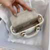 DIOR Micro Lady D-Joy Bag Cannage Lambskin White