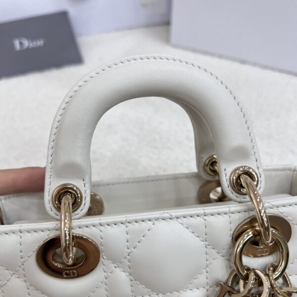 DIOR Micro Lady D-Joy Bag Cannage Lambskin White