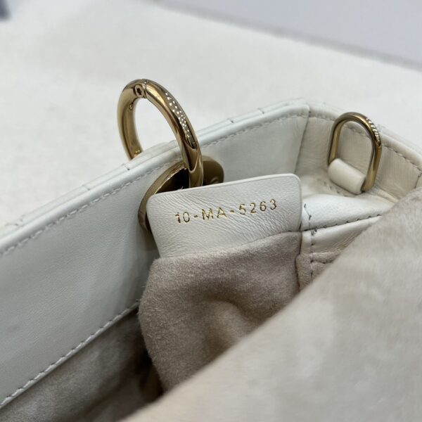 DIOR Micro Lady D-Joy Bag Cannage Lambskin White