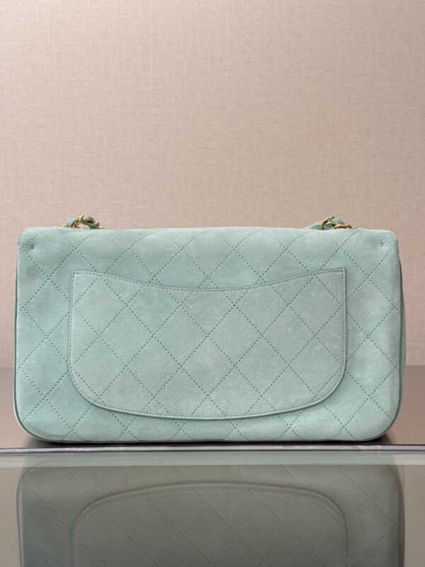 CHANEL Suede Calfskin Small Souplissimo Maxi Flap Green